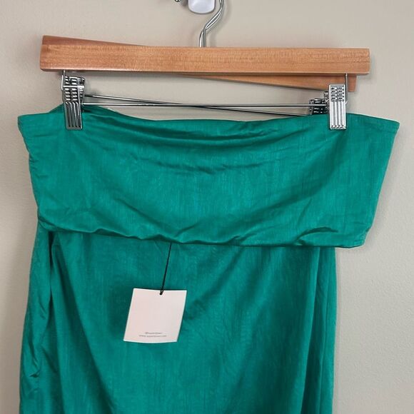 Revolve Superdown Teal Green Karolyna Maxi Slit Skirt Set Size Large - Picture 5 of 12